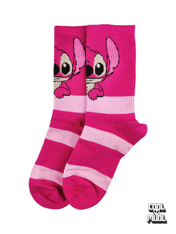 جوراب نخ پنبه استیچ صورتی