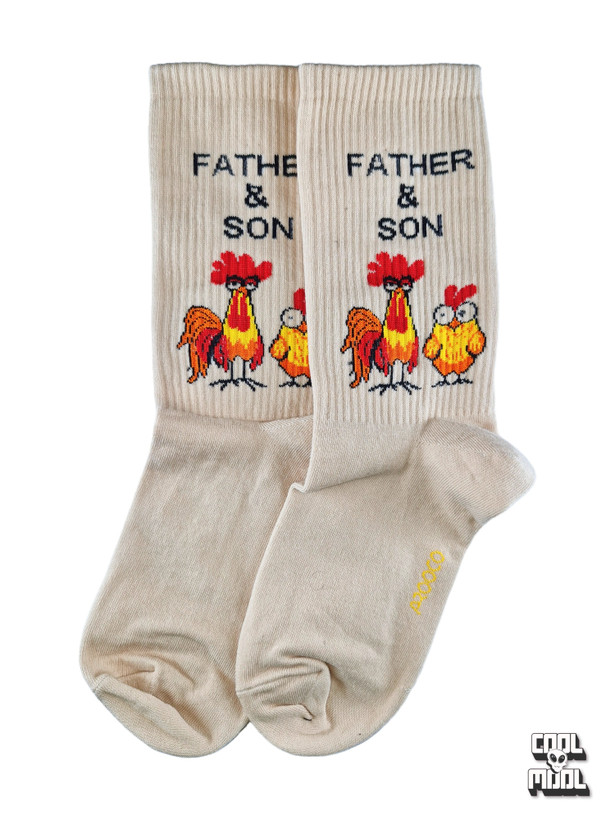 جوراب ساقدار نخ پنبه پدر و پسر خروس