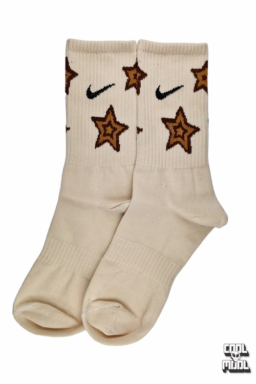 جوراب نخ پنبه نایک ستاره ای قهوه ایی