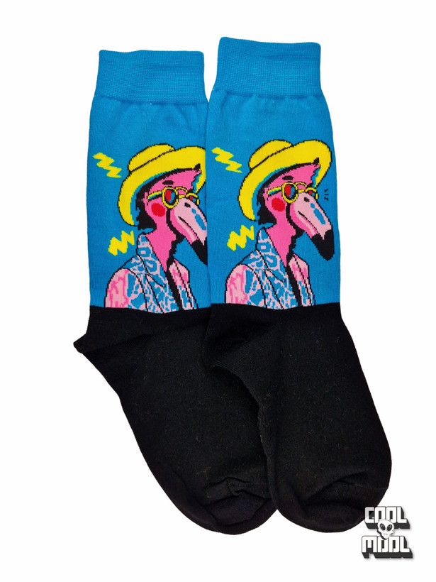 جوراب ساقدار طرح فلامینگو تابستان ۸۰ (Miami Vice)