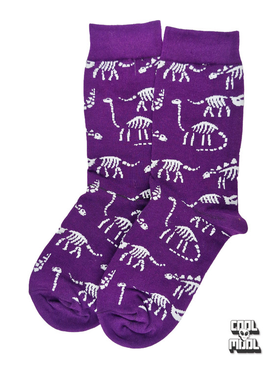 جوراب نخ پنبه دایناسور بنفش