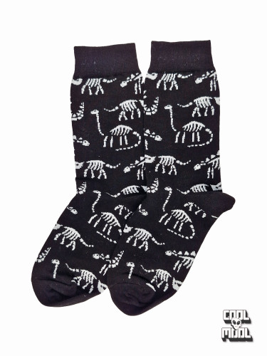 جوراب نخ پنبه دایناسور مشکی