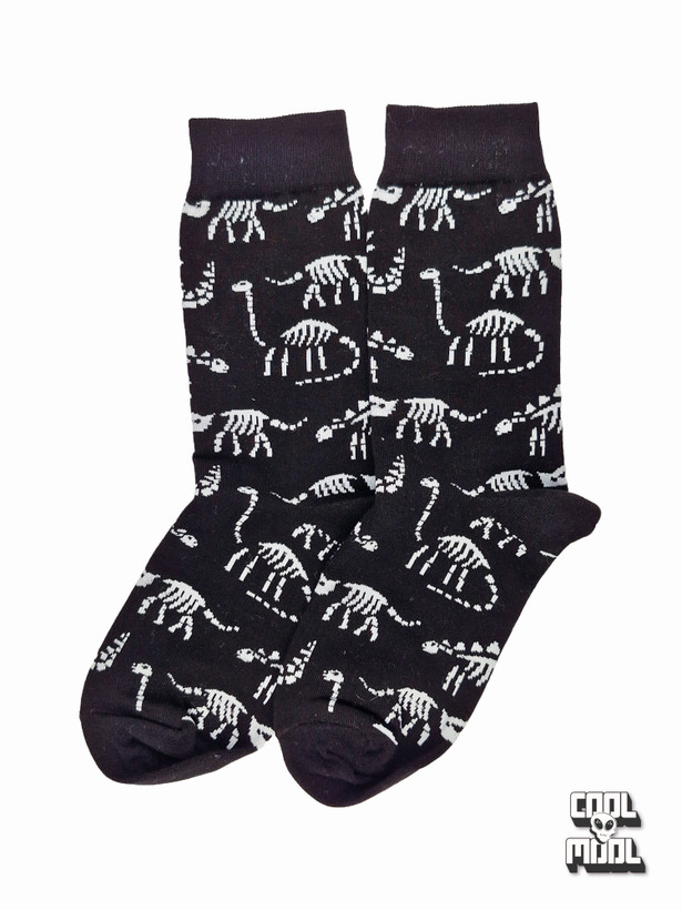 جوراب نخ پنبه دایناسور مشکی