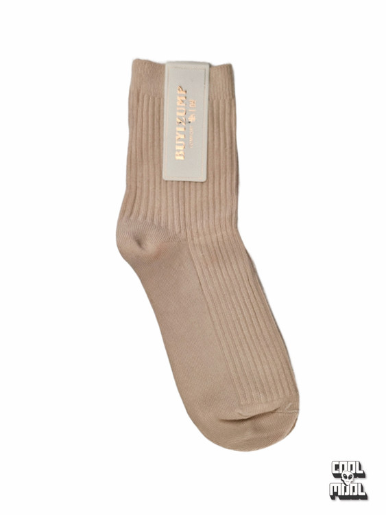 جوراب نخ پنبه ساده کرم