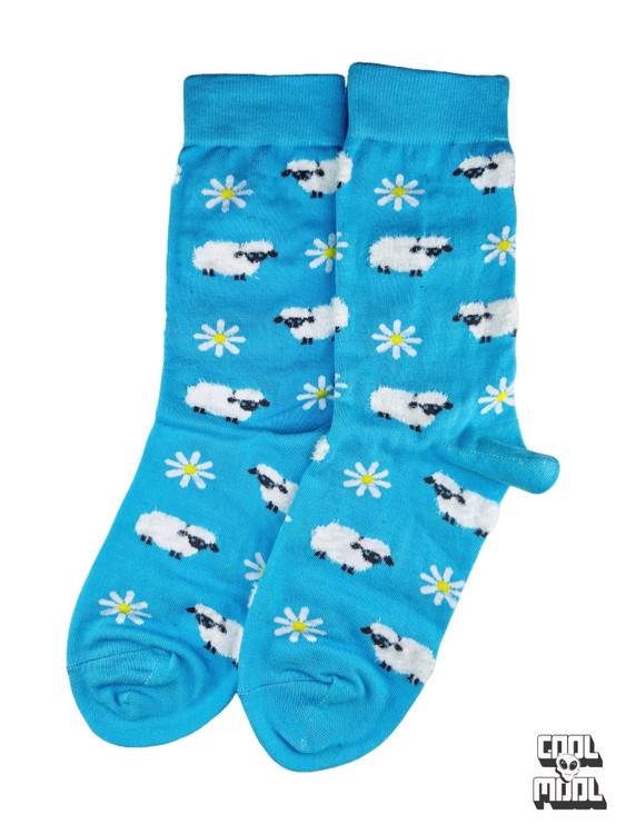 جوراب نخ پنبه ببعی آبی