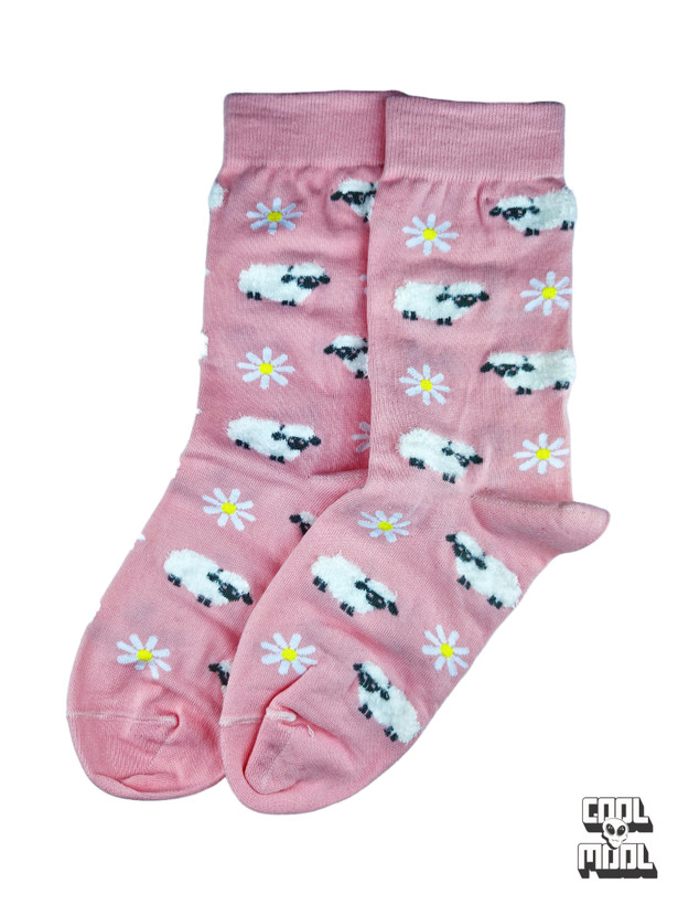 جوراب نخ پنبه ببعی صورتی