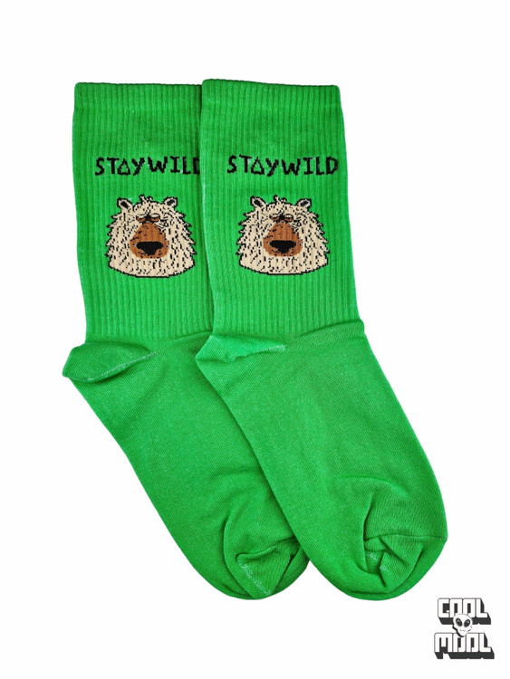 جوراب نخ پنبه خرس Stay Wild سبز