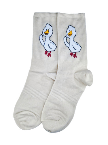 جوراب نخ پنبه اردک سفید شیری
