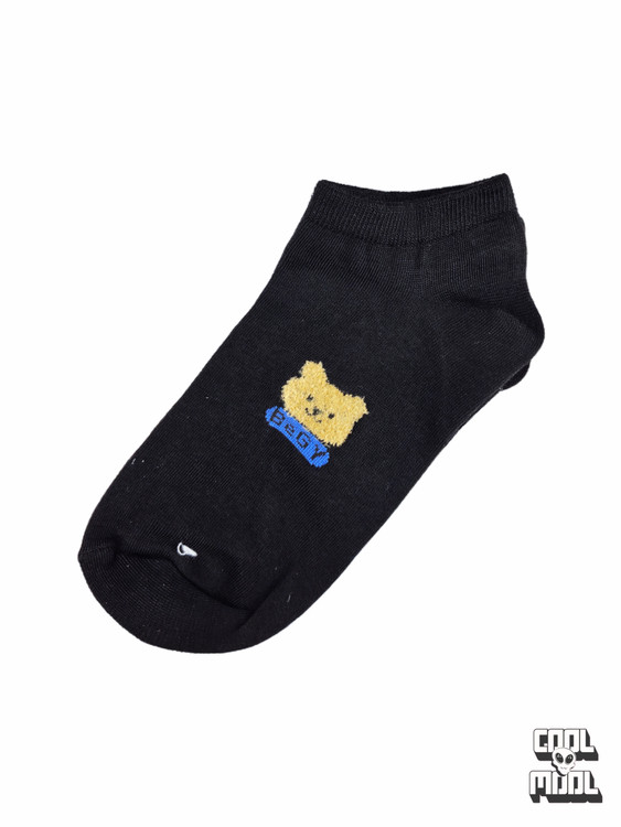 جوراب نخ پنبه مچی خرسی کد 1 مشکی