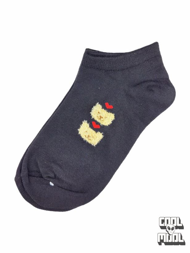 جوراب نخ پنبه مچی خرسی کد 2 مشکی