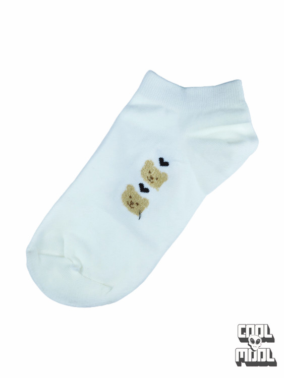 جوراب نخ پنبه مچی خرسی کد 2 سفید