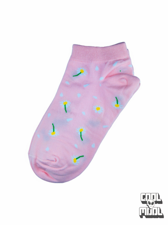 جوراب نخ پنبه مچی بابونه صورتی