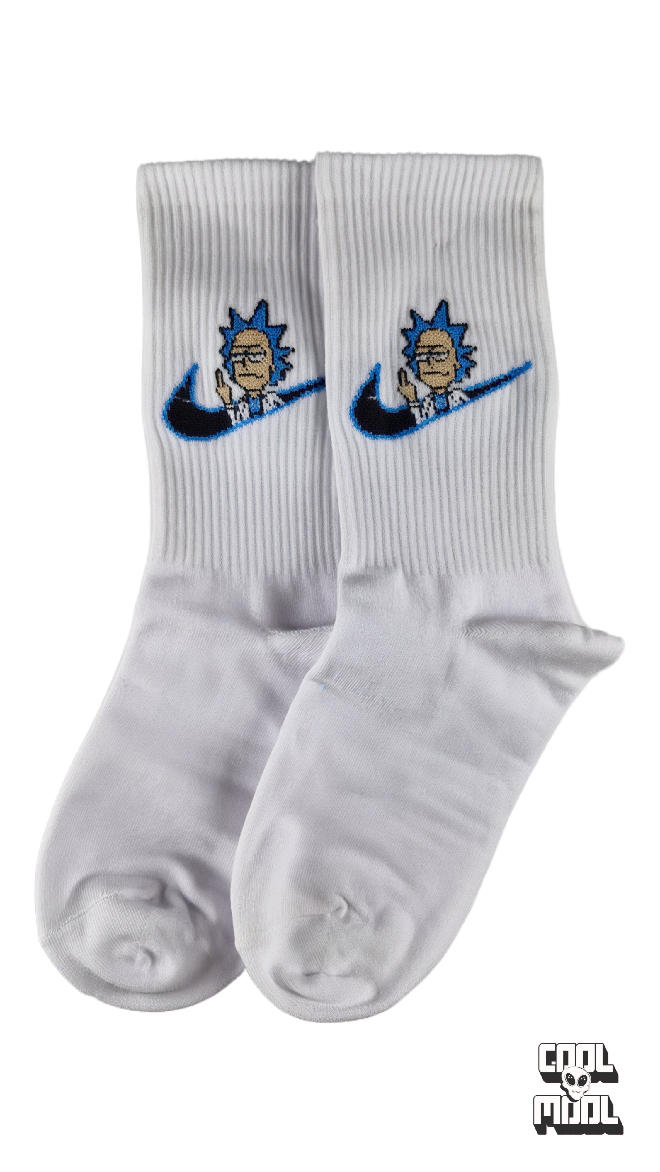 جوراب ساقدار نخ پنبه ریک بی ادب سفید