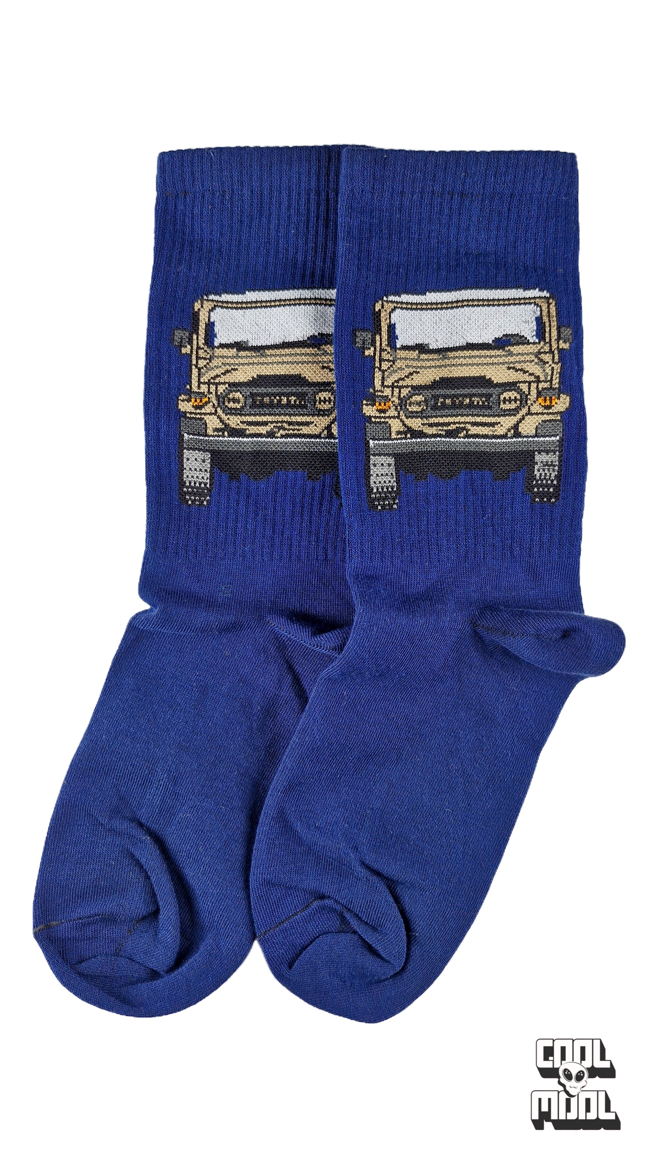 جوراب نخ پنبه ساقدار طرح تویوتا لندکروز FJ40