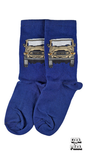 جوراب نخ پنبه ساقدار طرح تویوتا لندکروز FJ40