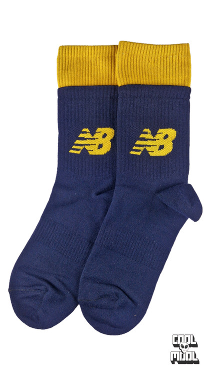جورابهای دو کش ساق بلند نیو بالانس زرد سرمه ایی