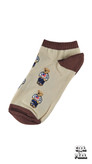 جوراب مچی طرح خرس پولو کرم-قهوهای