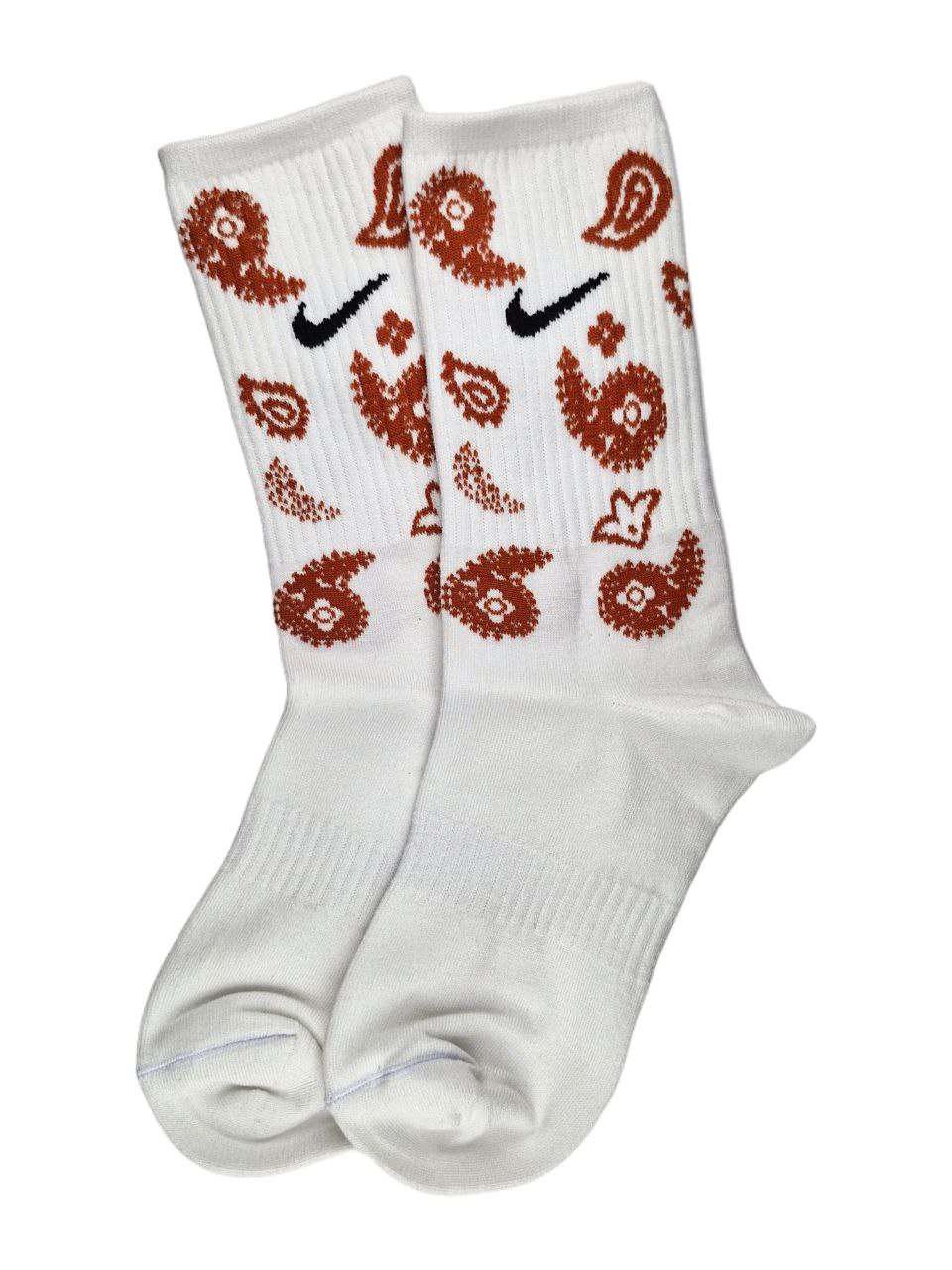 جوراب نخ پنبه نایک بته‌جقه سفید