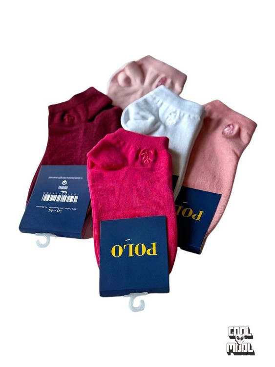 پک 6 جفتی جوراب مچی POLO | شیک و راحت برای هر استایلی! تم قرمز،صورتی