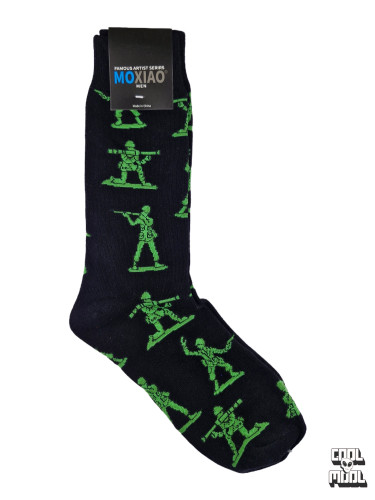 جوراب ساقدار مردانه طرح سرباز سبز (مشکی)
