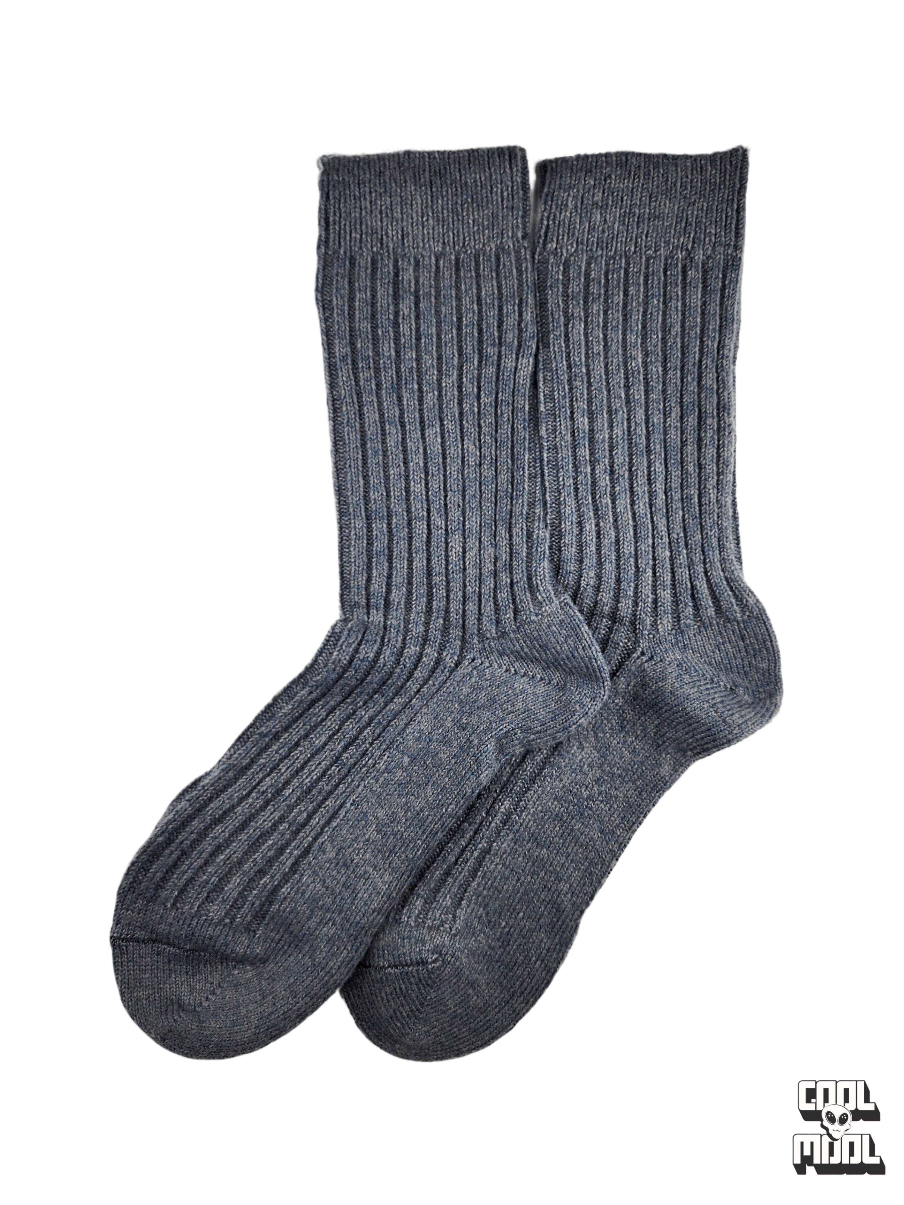 جوراب ساقدار گرم آلپاکا طوسی مایل به آبی