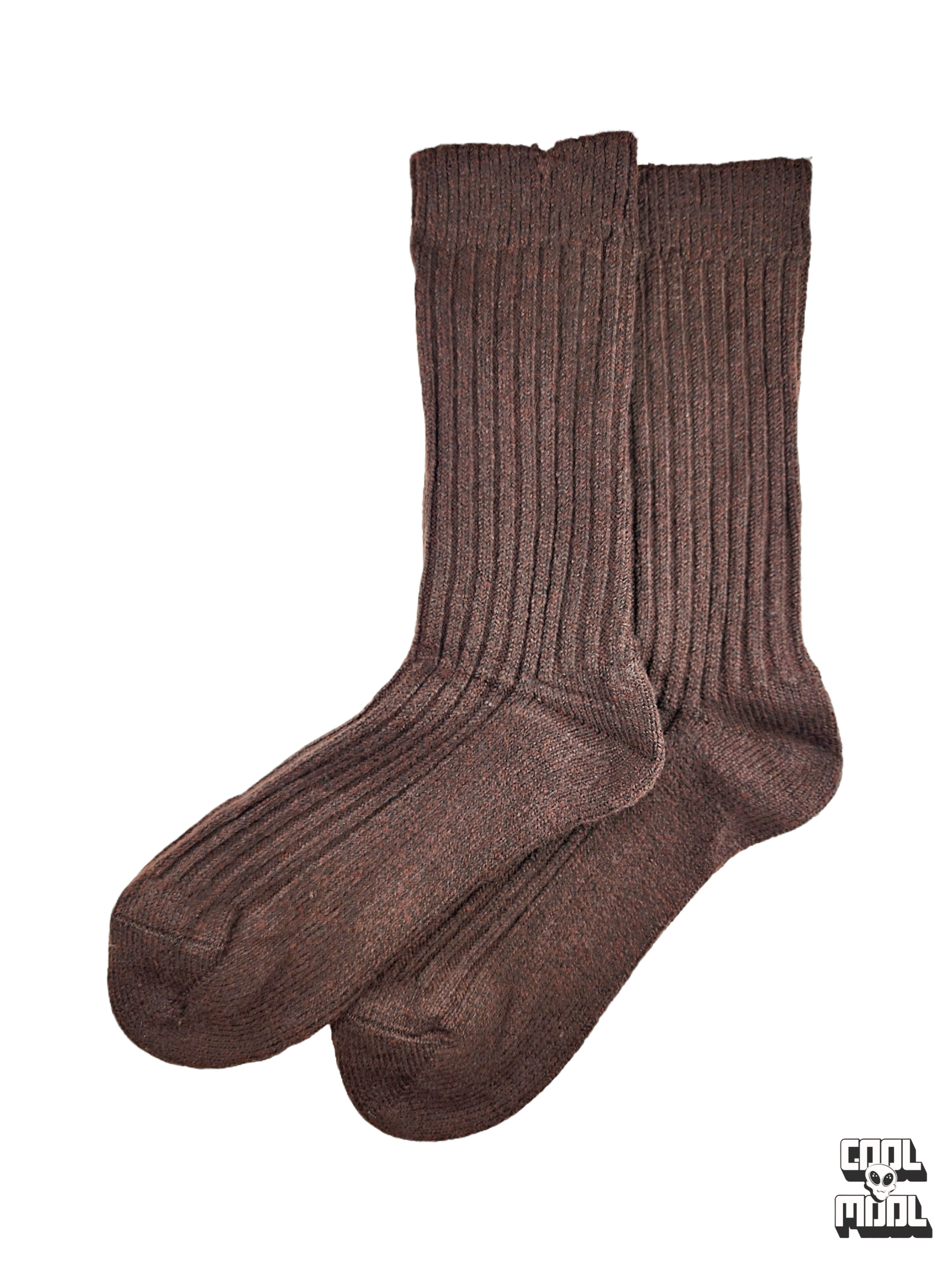 جوراب ساقدار گرم آلپاکا قهوه‌ای سوخته