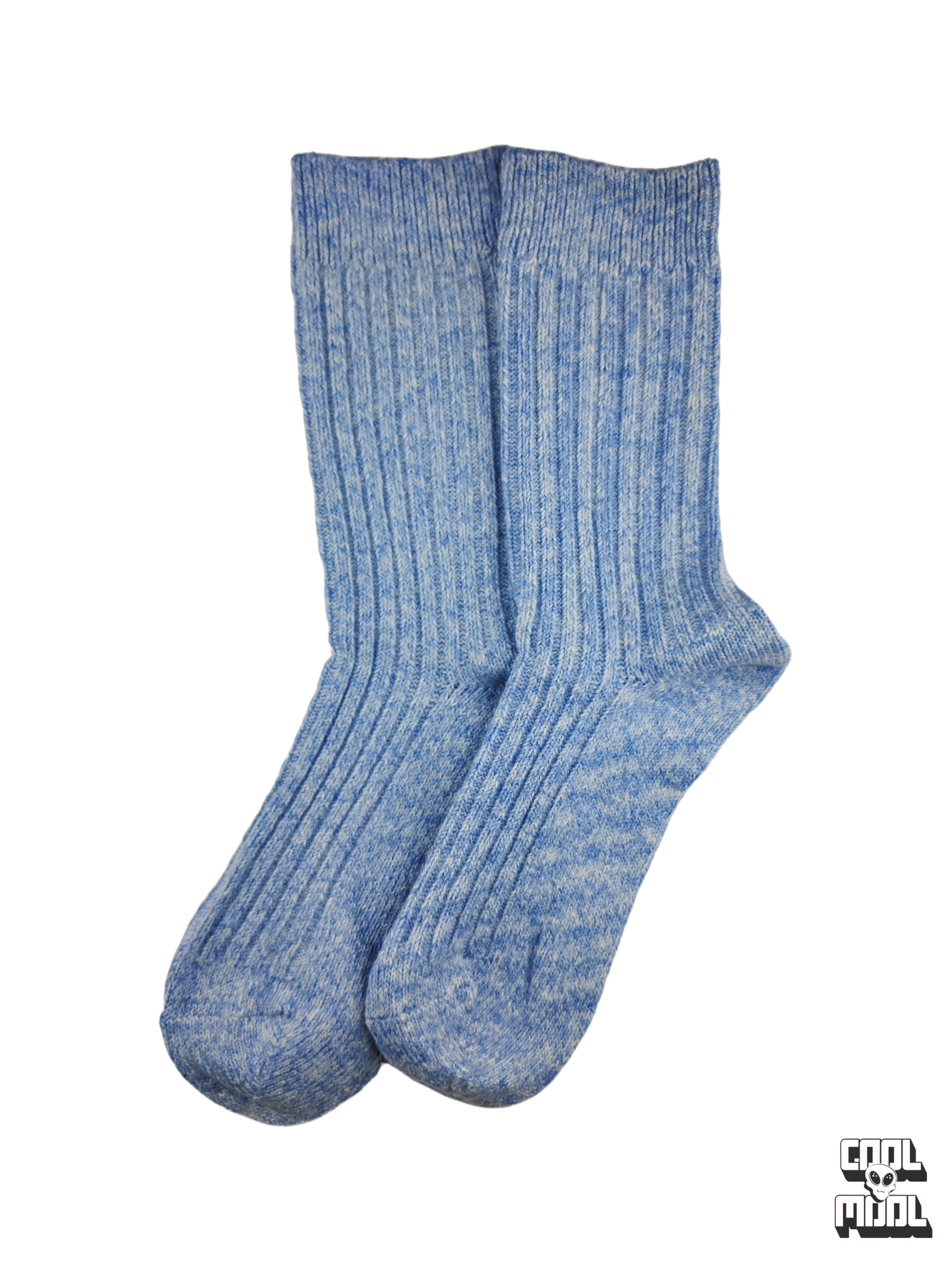 جوراب زنانه گرم ساقدار آبی اقیانوسی/فیروزه‌ای