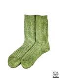 جوراب زنانه گرم ساقدار سبز لیمویی ملانژ
