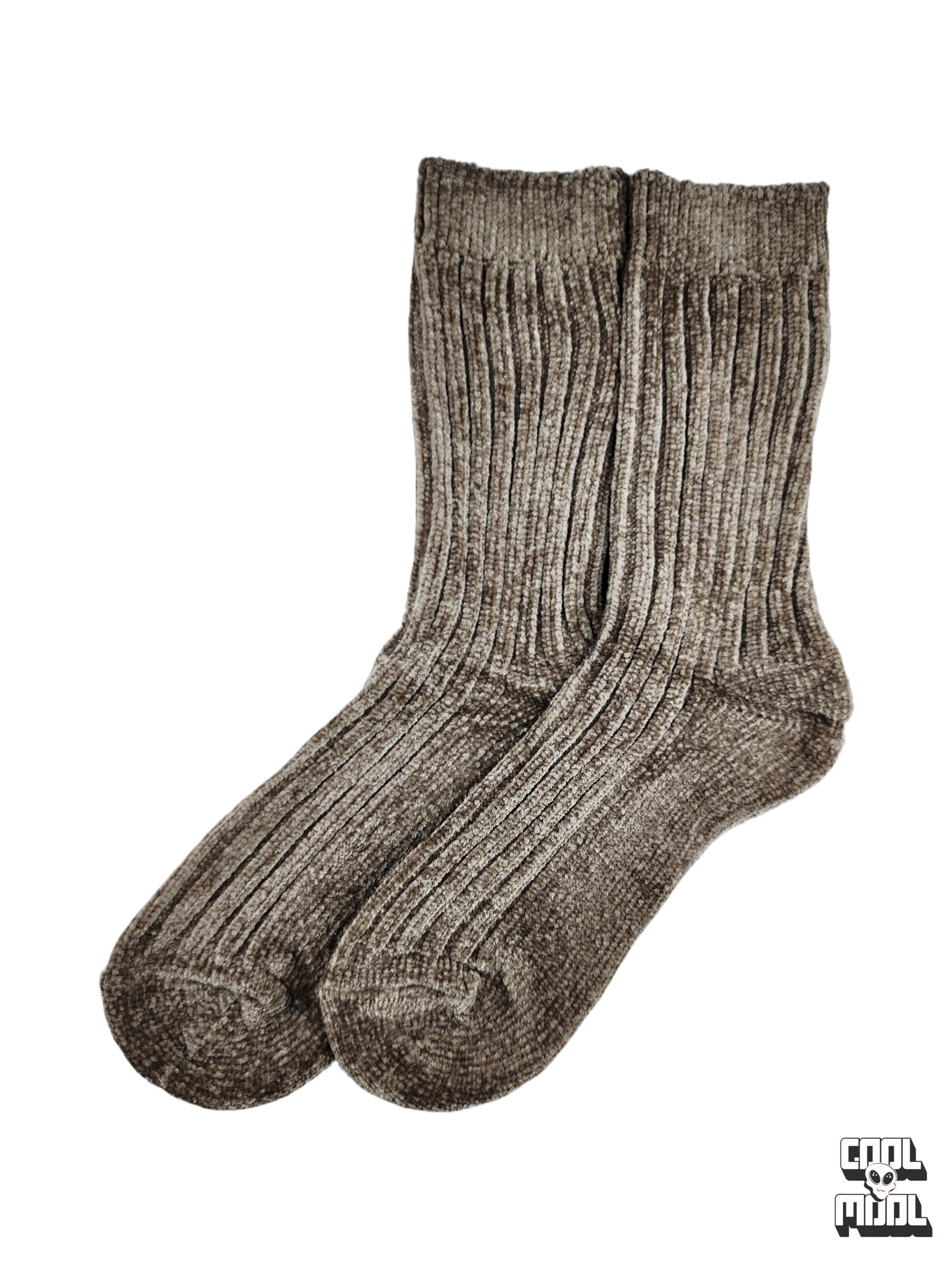 جوراب ساقدار زنانه مخمل کبریتی قهوه ای خاکی