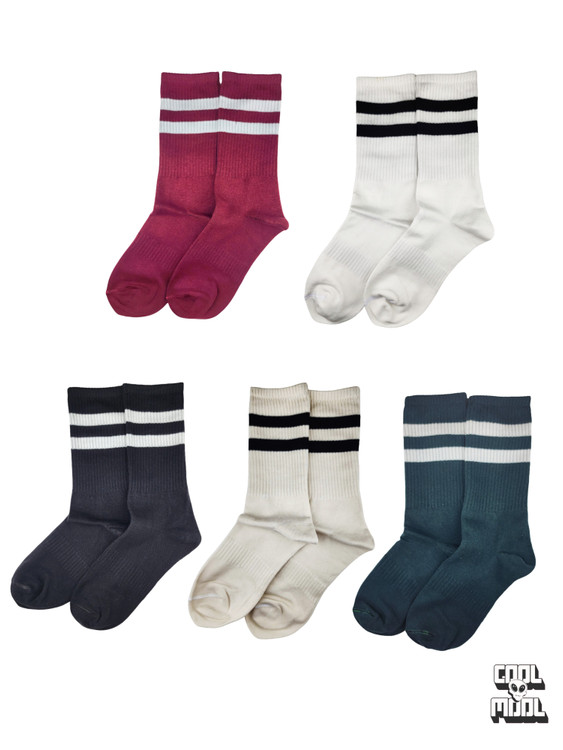 جوراب اسپرت ساقدار 🏅 طرح خطدار (رینگی) کلاسیک (پنج رنگ)