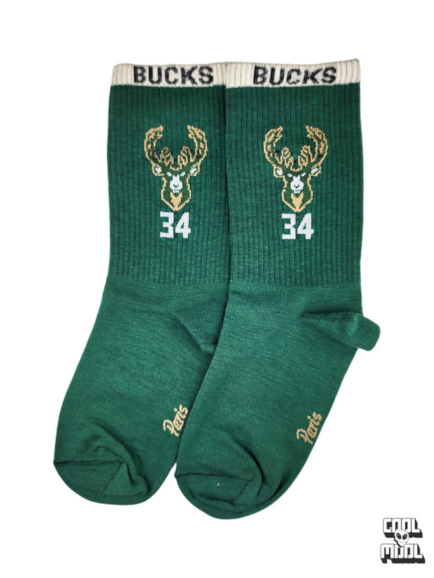 👑 جوراب ساقدار بسکتبالی طرح Bucks – مدل MVP آنتتوکومپو! 🦌🏀