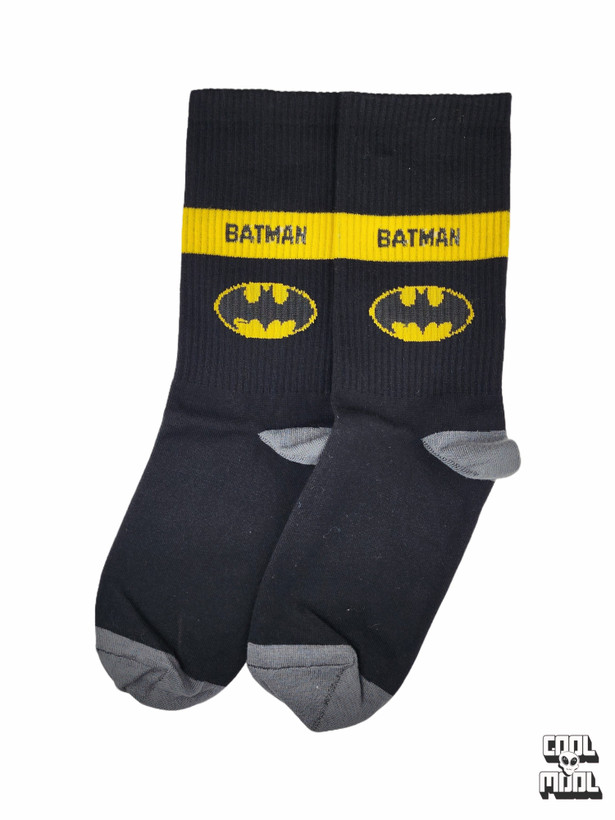 جوراب ساقدار طرح بتمن (Batman) – مدل شوالیه تاریکی! مشگی زرد
