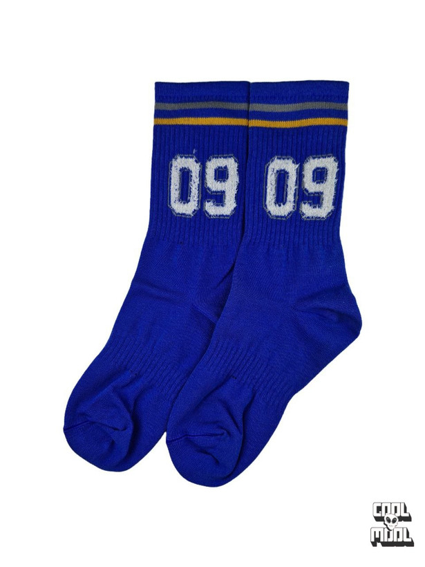 جوراب ساق بلند طرح اعداد ورزشی (Number Socks) | آبی