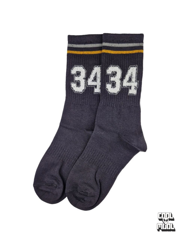جوراب ساق بلند طرح اعداد ورزشی (Number Socks) | خاکستری