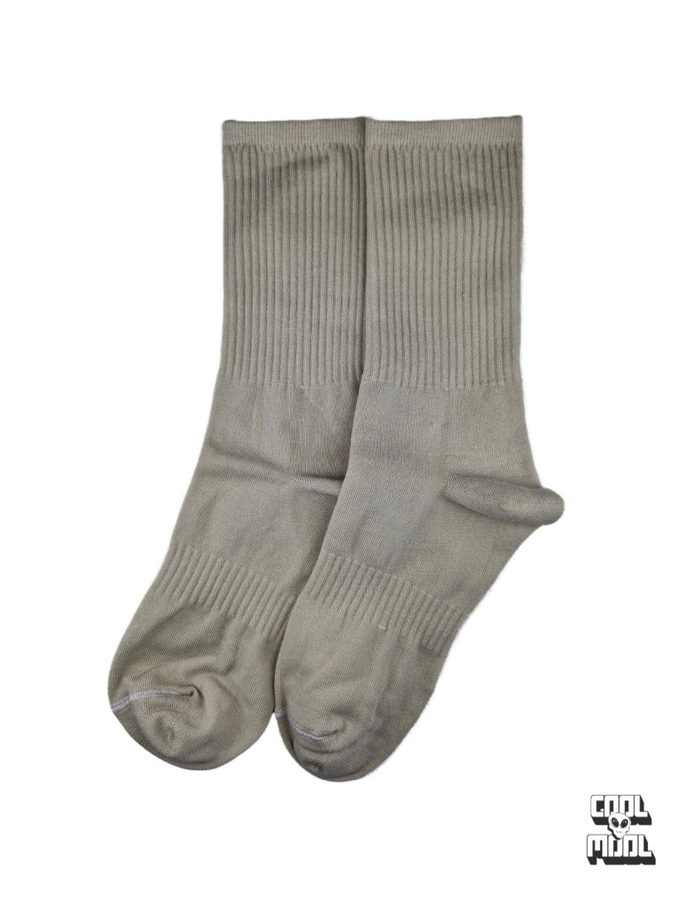 جوراب ساق بلند ساده (بیسیک) بافت کبریتی کرم