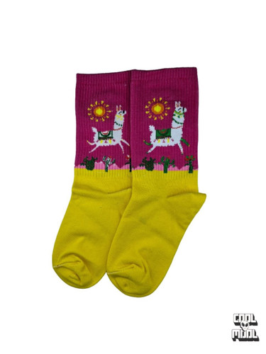 جوراب ساق بلند طرح لاما (Llama) | رنگهای شاد و استایل فانتزی! 💖☀️🦙