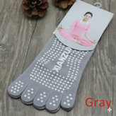 جورابهای یوگا و پیلاتس پنجهدار ضد لغزش (Toe Socks) | حفظ تعادل و تقویت پایداری حرکت! طوسی