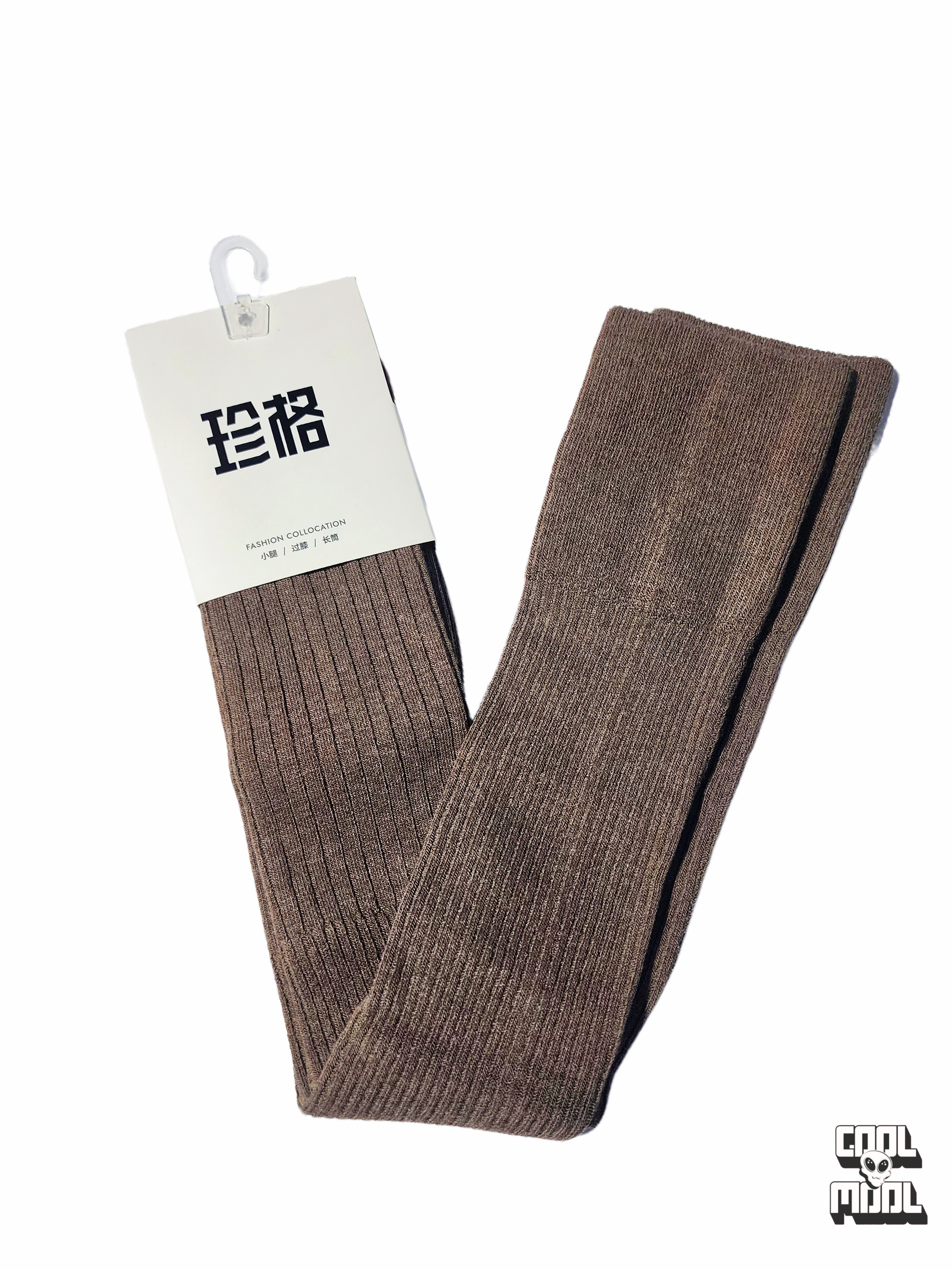 جوراب بالای زانو بافت کبریتی (Over Knee) وارداتی، نخی و ضد حساسیت – ترند محبوب امسال! قهوه‌ای