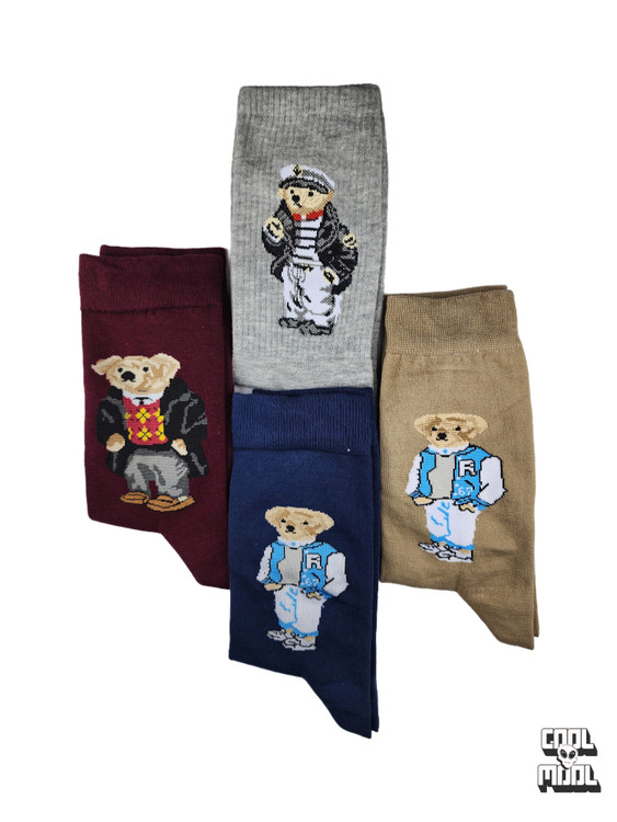 جوراب ساقدار خرس های طرح پولو در رنگبندی