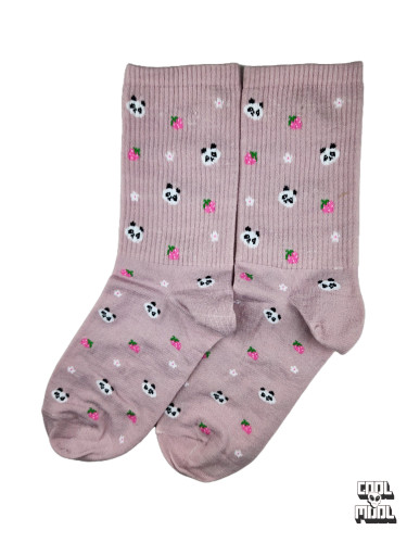 جوراب ساقدار پاندای توتفرنگی نخ پنبه، رنگ کالباسی ملایم و فوقالعاده باکیفیت!