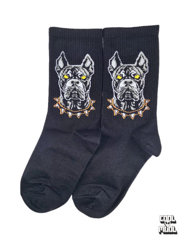 جوراب ساقدار مشکی طرح «پیتبول گنگ» | استایلی با ابهت و جسورانه!