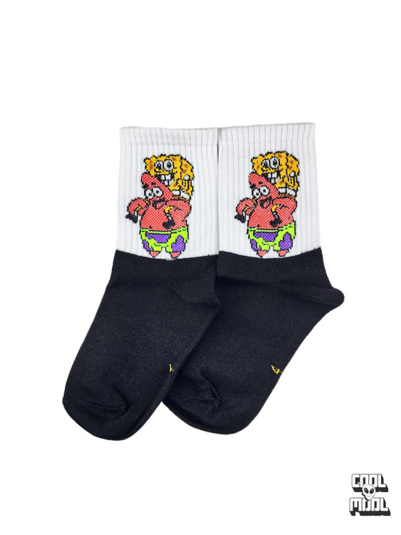 جوراب ساقدار بچهگانه طرح دوستی باب اسفنجی و پاتریک