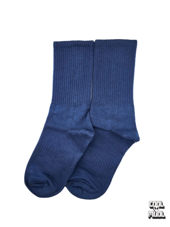 جوراب ساق بلند ساده (بیسیک) بافت کبریتی سورمه ای