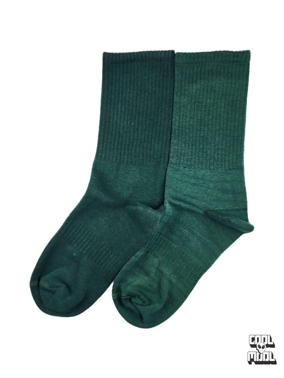 جوراب ساق بلند ساده (بیسیک) بافت کبریتی سبز