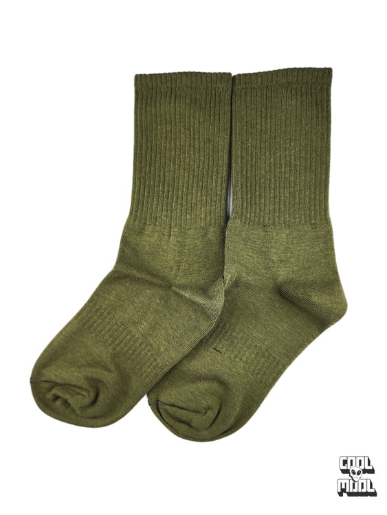 جوراب ساق بلند ساده (بیسیک) بافت کبریتی زیتونی چریکی