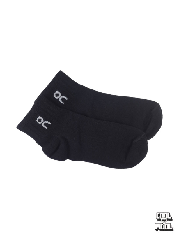 black on running socks in white background
